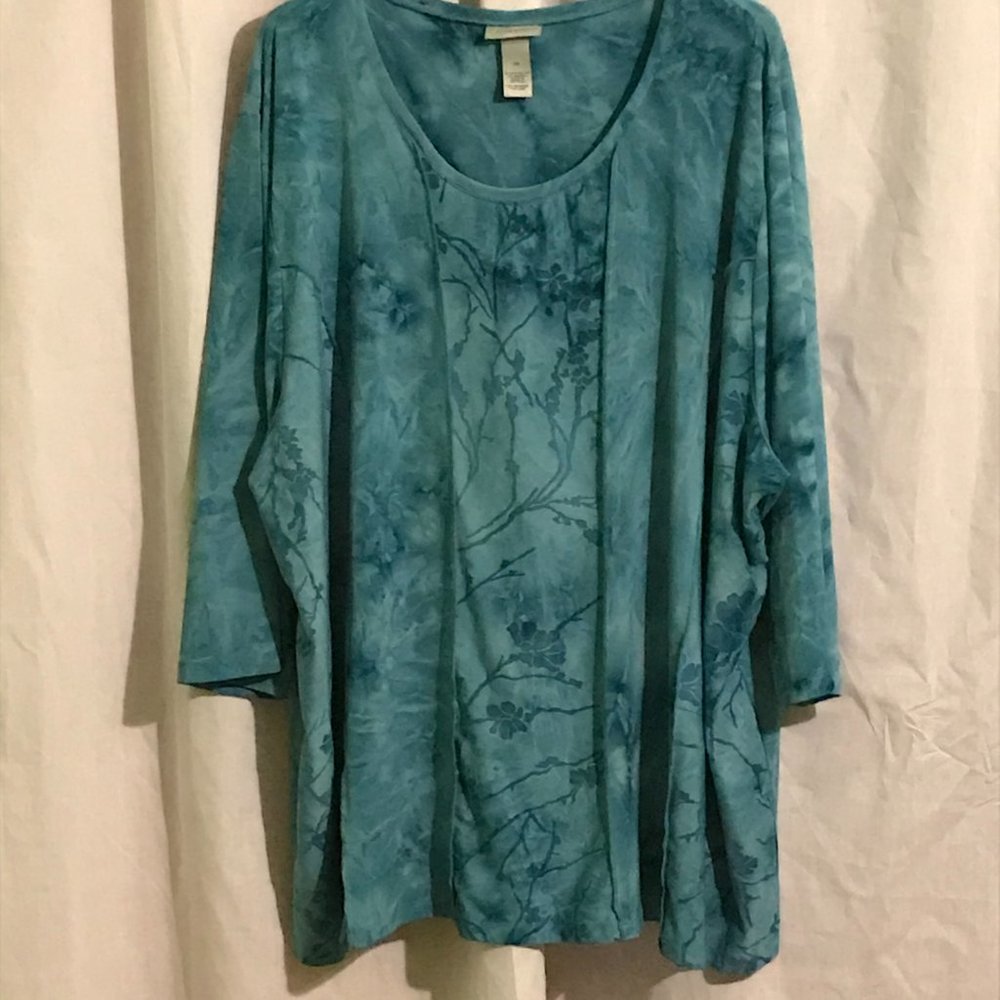 Plus size teal blouse 5x